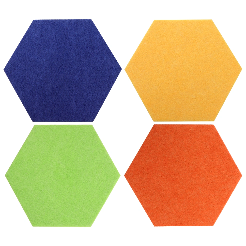 4pcs Hexagon Felt Message Board Photo Display Board Felt Wall Display Board