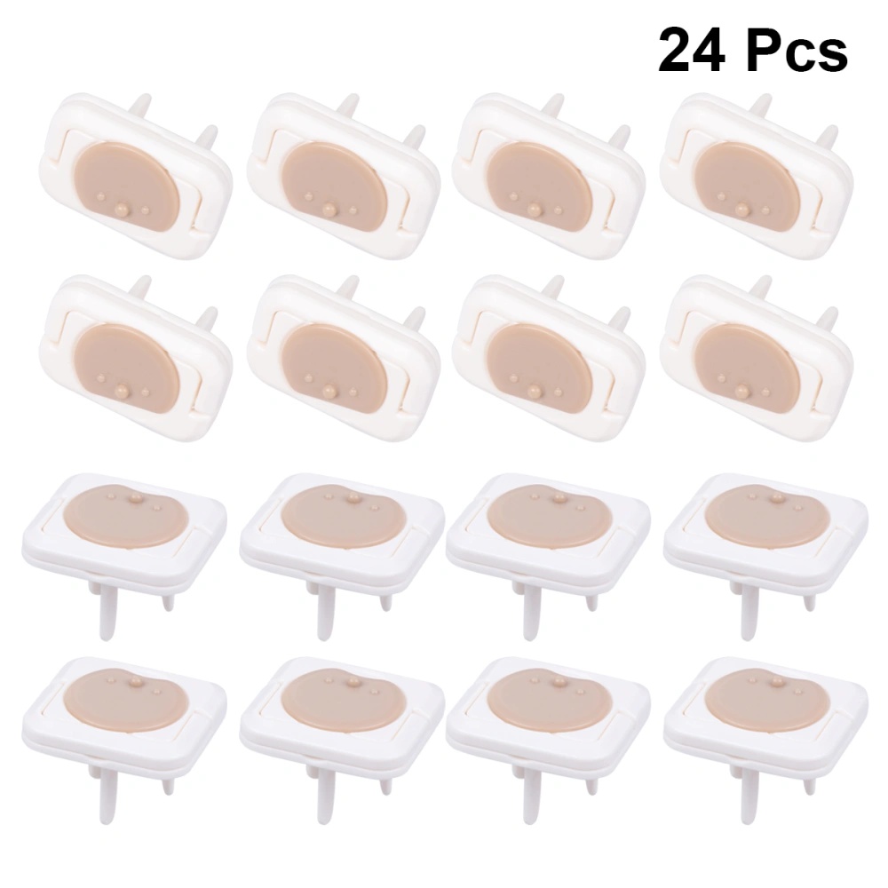 24pcs Rotation Socket Cover Children Safety Protection Socket Cover Baby Safety Power Socket Protector (Three Phases and Tow Phases 12pcs for Each)