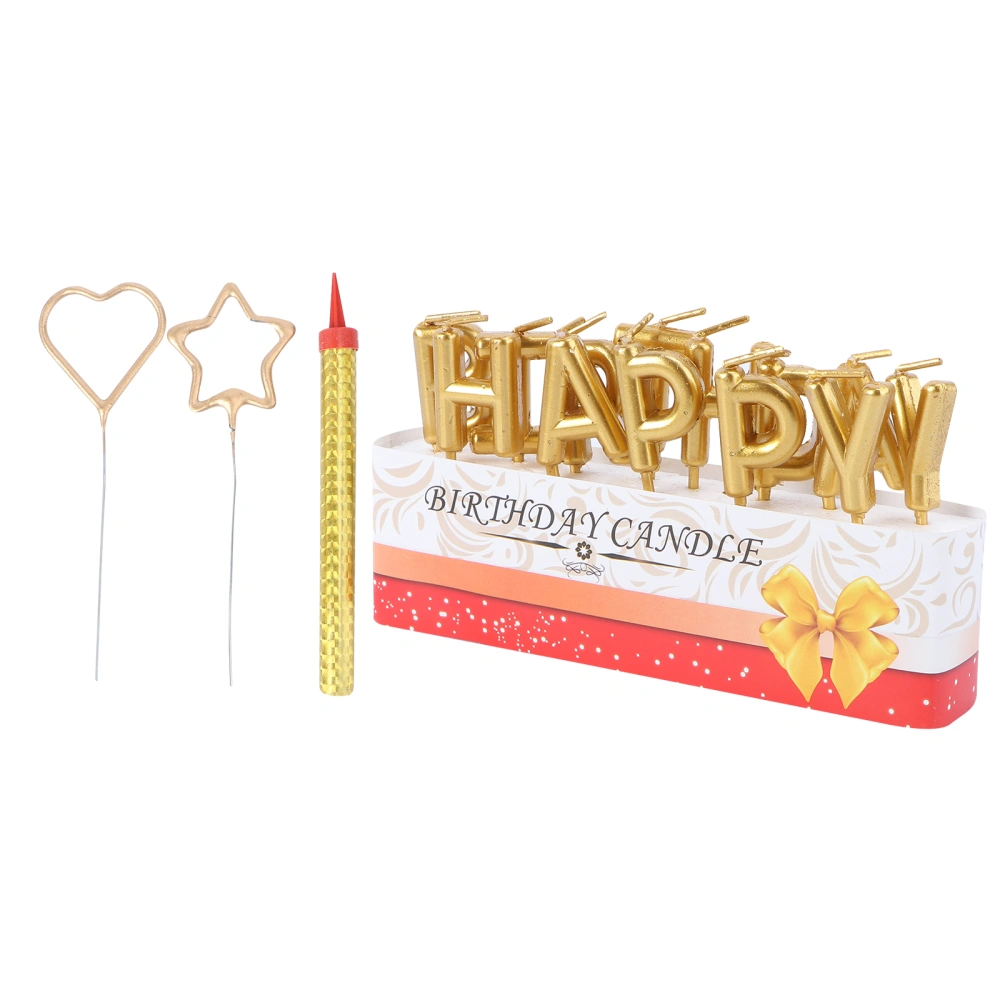 16pcs Cake Decoration Birthday Cake Candles Letters Decorative Cake Candles