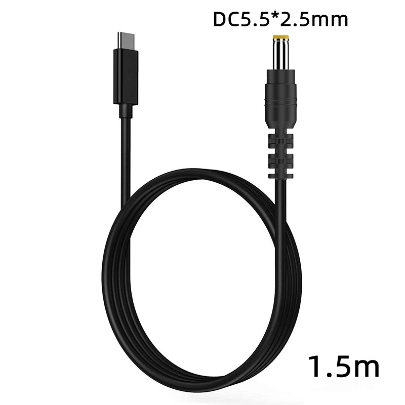 Type-C to DC Power Cord Type-C Plug to DC Charging Cable 5.5x2.5mm DC Converter Adapter Cable