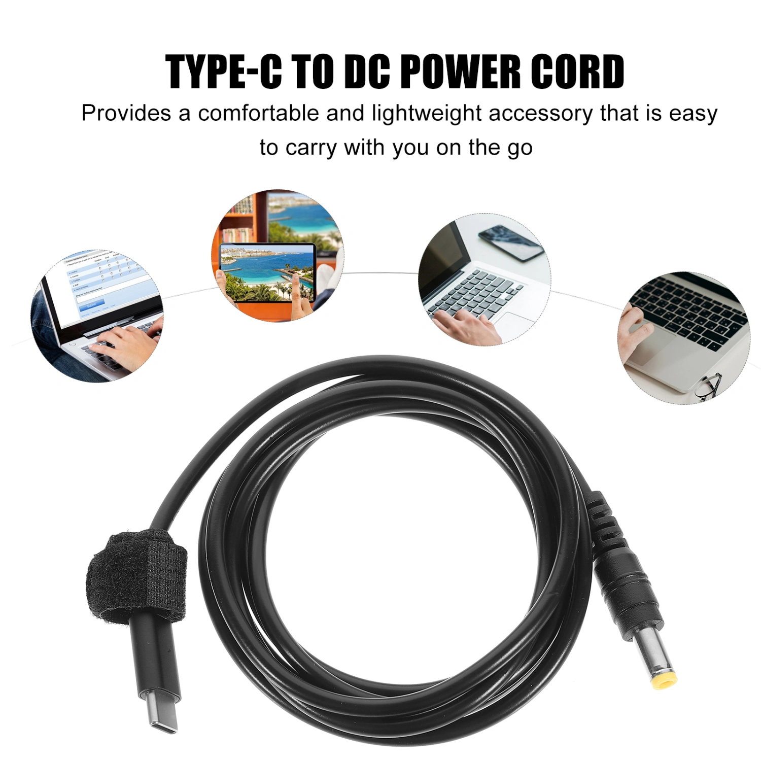 Type-C to DC Power Cord Type-C Plug to DC Charging Cable 5.5x2.5mm DC Converter Adapter Cable
