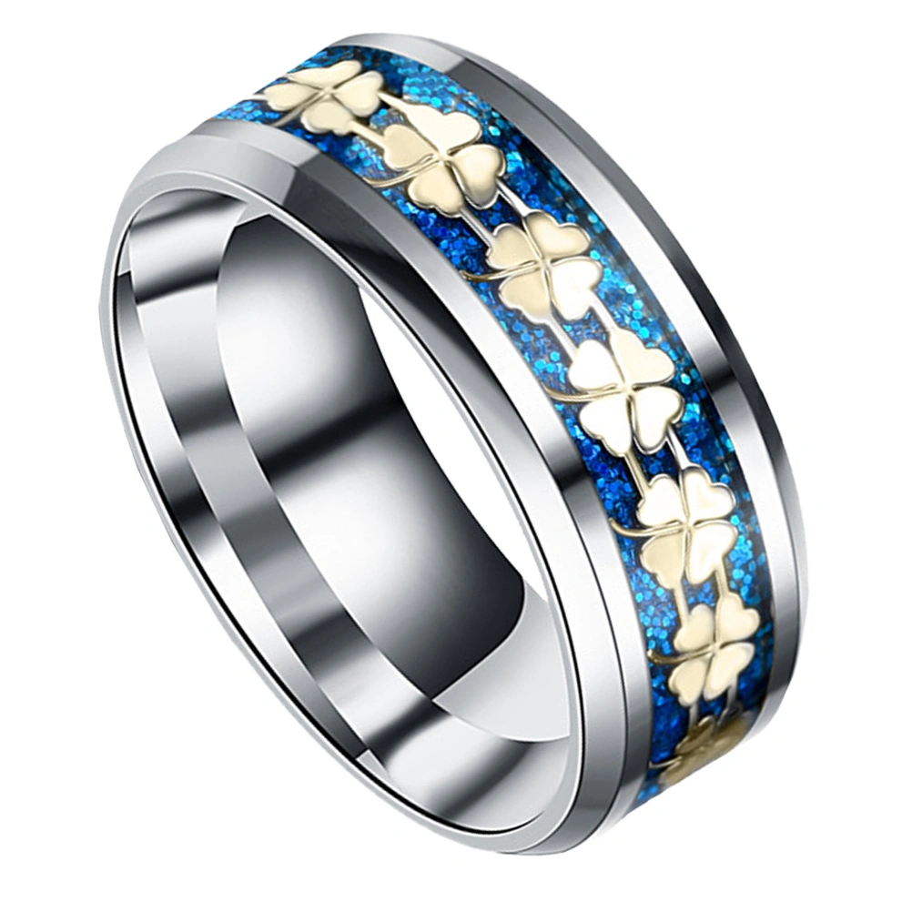 1Pc Fashion Titanium Steel Ring Chic Four Leaf Clover Ring for Man Woman