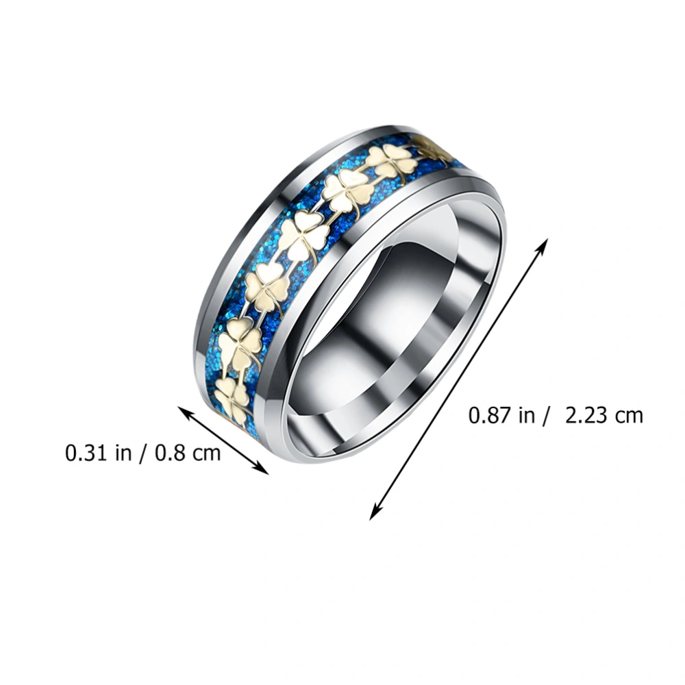 1Pc Fashion Titanium Steel Ring Chic Four Leaf Clover Ring for Man Woman