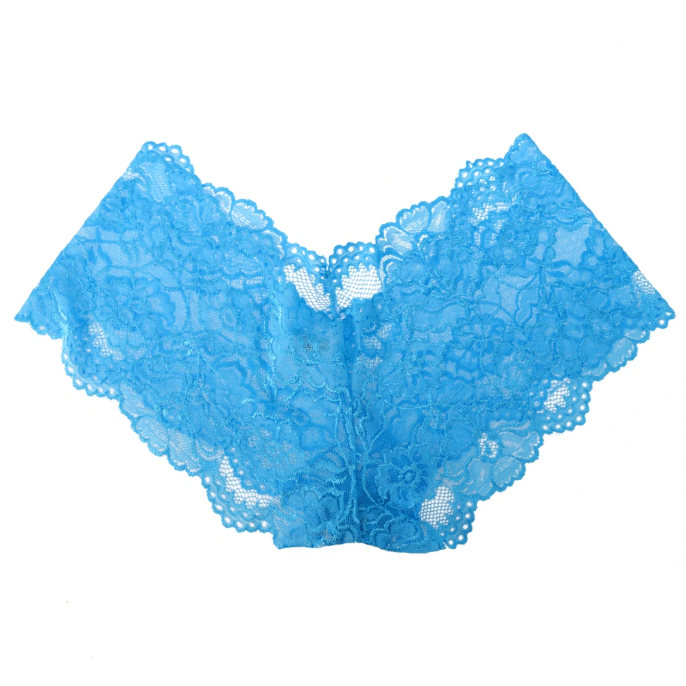 Women Lace Boxers Underwear Lingerie Sexy Panties for Lady Women - Size S (Blue)