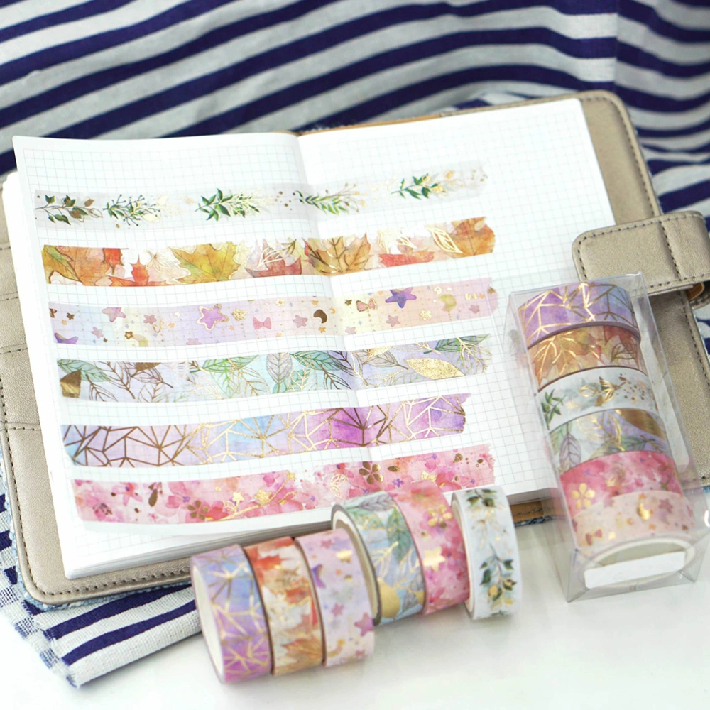 12pcs Japanese Style Washi Tapes Sticker Masking Tape Craft Decor (Mixed Color)