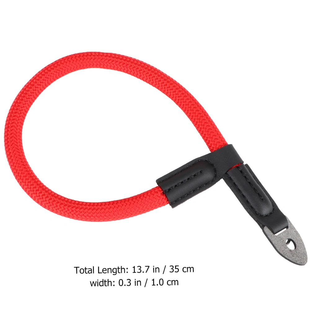 1PC Micro-single Camera Wrist Cord High Sturdy Nylon Rope Wear-resistant Mirrorless Camera Lanyard Strap with Round Holes Without Camera (Red)