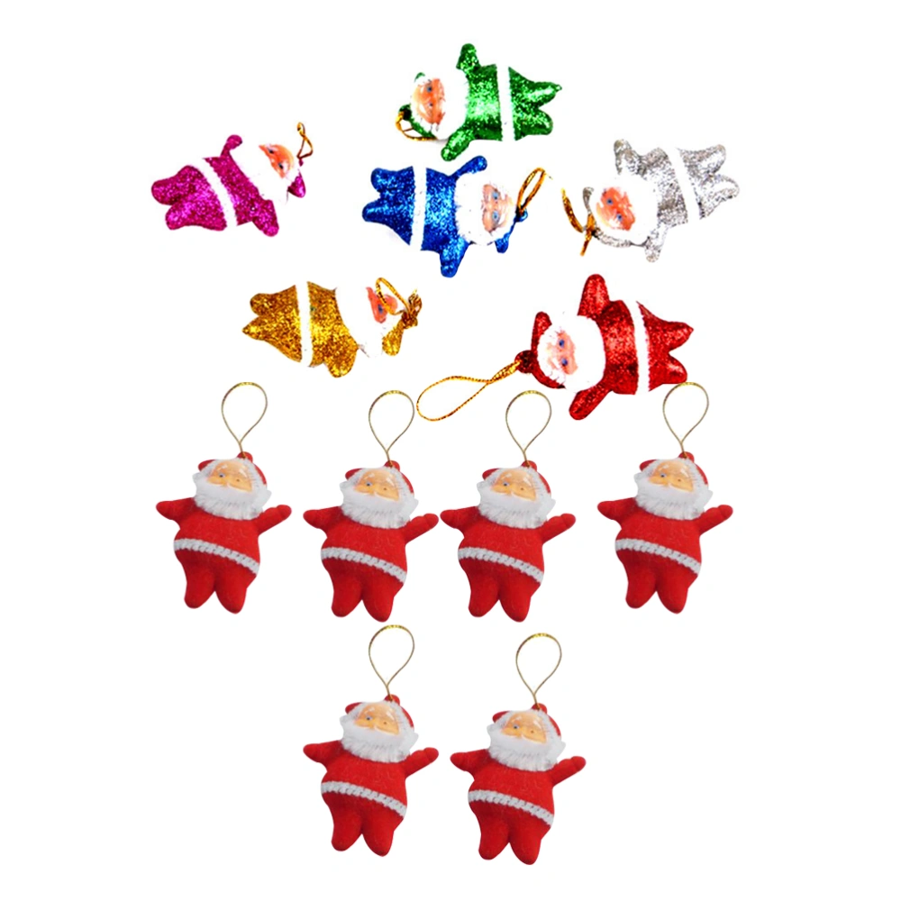 12 Pcs Christmas Hanging Tree Ornaments Cloth DIY Ornaments Santa Claus Cartoon Doll Pendant for Home DIY Crafts(Red and Color)