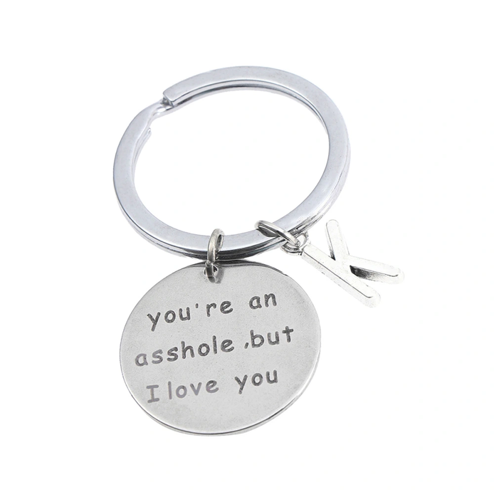 Universal Letters Key Chain Metal Key Ring Alphabet Keychain Bag Pendant Charm Birthday Gift (Letter K)