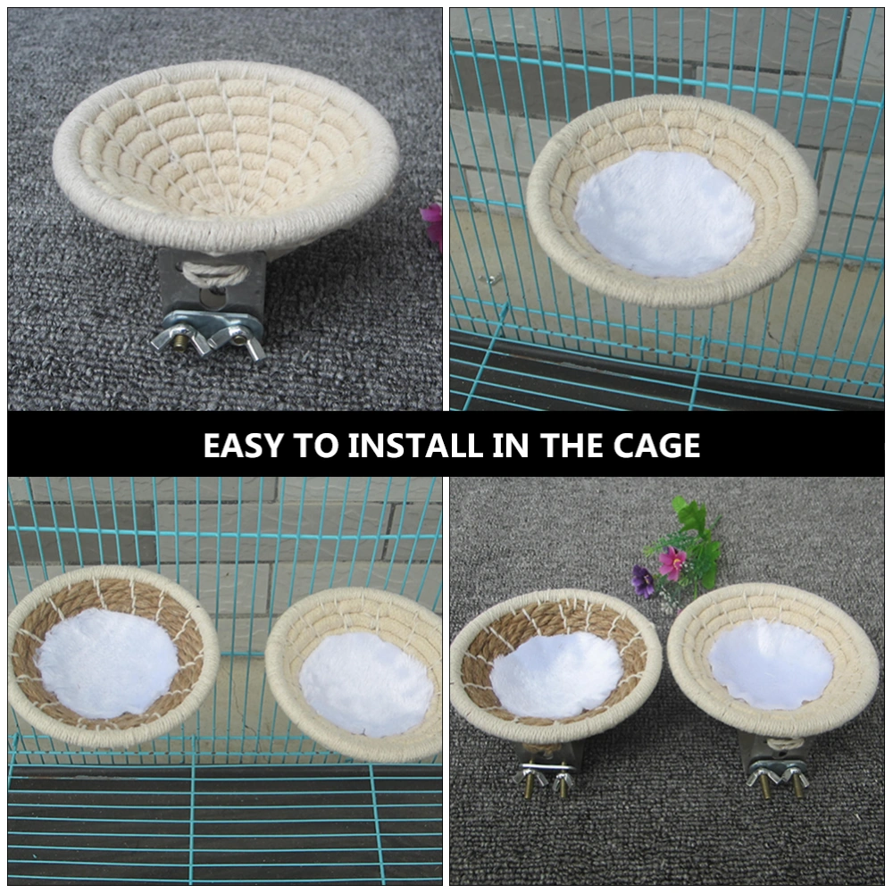 2pcs Hemp Rope Bird Breeding Nest Bed Weave Hatching Hut Pet Cage Nest