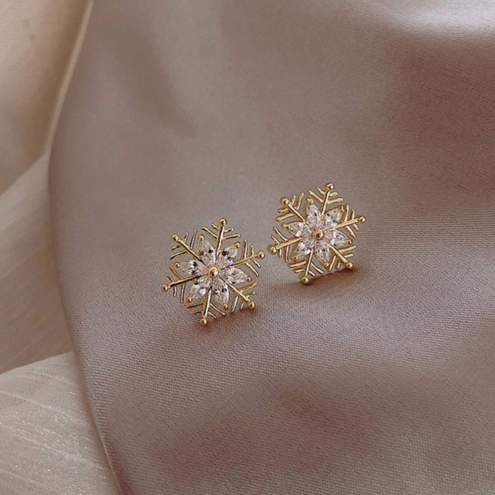 1 Pair Christmas Snowflake Earrings Stud Earrings Jewelry for Women Girls