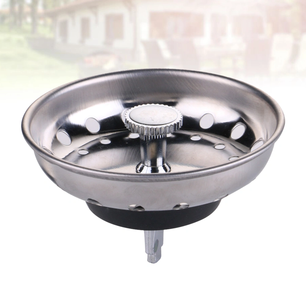 Stainless Steel Kitchen Sink Strainer Cover Garbage Stopper Waste Plug Sink Filter Hair Catcher Cover Silver