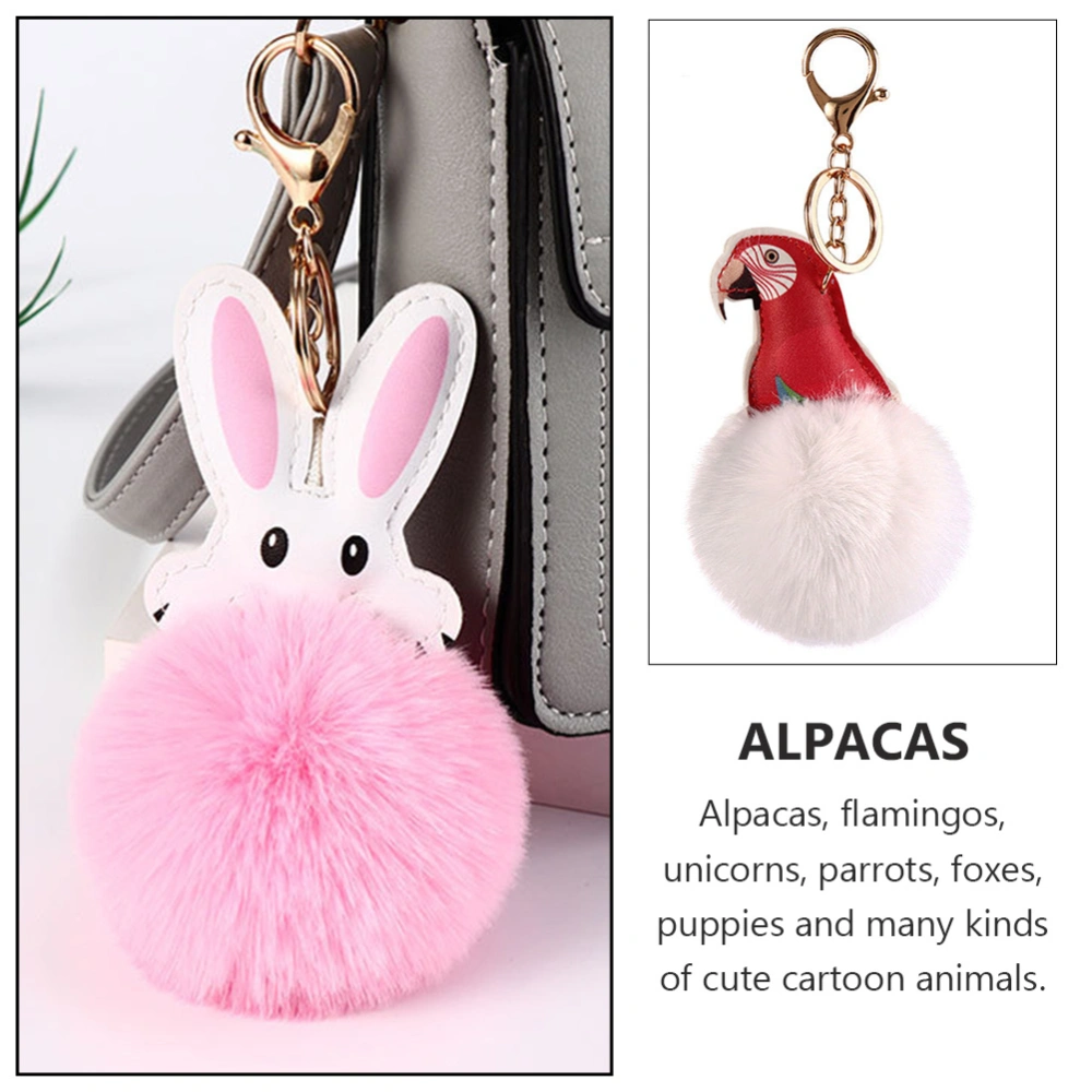 9Pcs Zipper Bag Pendants Decorative Keychain Bag Pendants Hairball Keyring