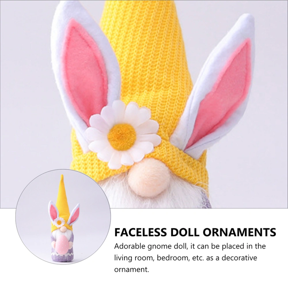 3Pcs Easter Egg Hugging Gnome Dolls Rabbit Ear Faceless Dolls Desktop Doll Decor