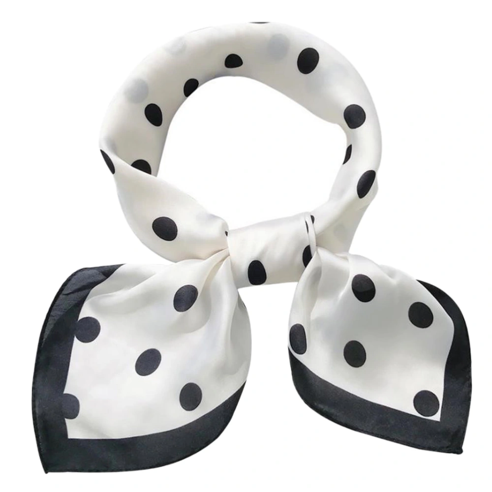 1Pc Polka Dot Printed Silk Scarf Fashion Small Square Neckerchief Bag Accessory