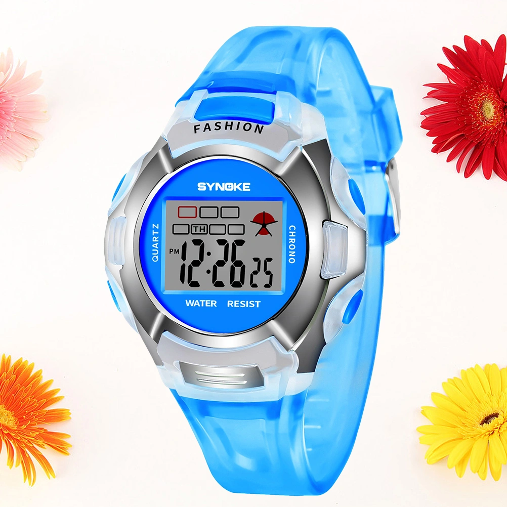 Children Watches Students Electronic Watch Waterproof Sports Watch Luminous Electronic Watch for Kids Girl Boy Blue
