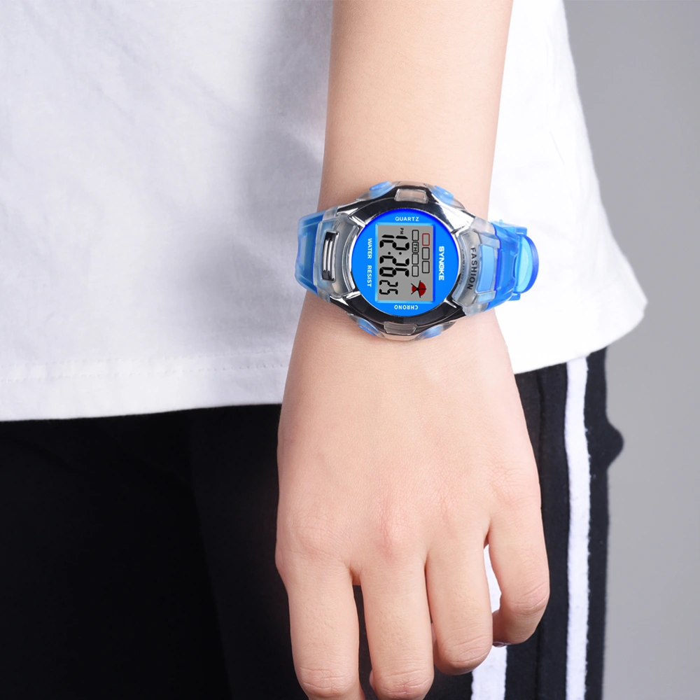 Children Watches Students Electronic Watch Waterproof Sports Watch Luminous Electronic Watch for Kids Girl Boy Blue