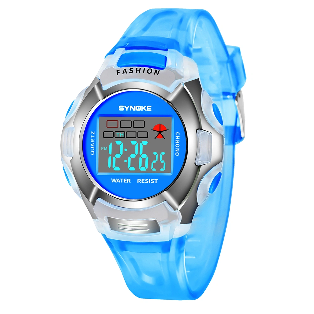 Children Watches Students Electronic Watch Waterproof Sports Watch Luminous Electronic Watch for Kids Girl Boy Blue