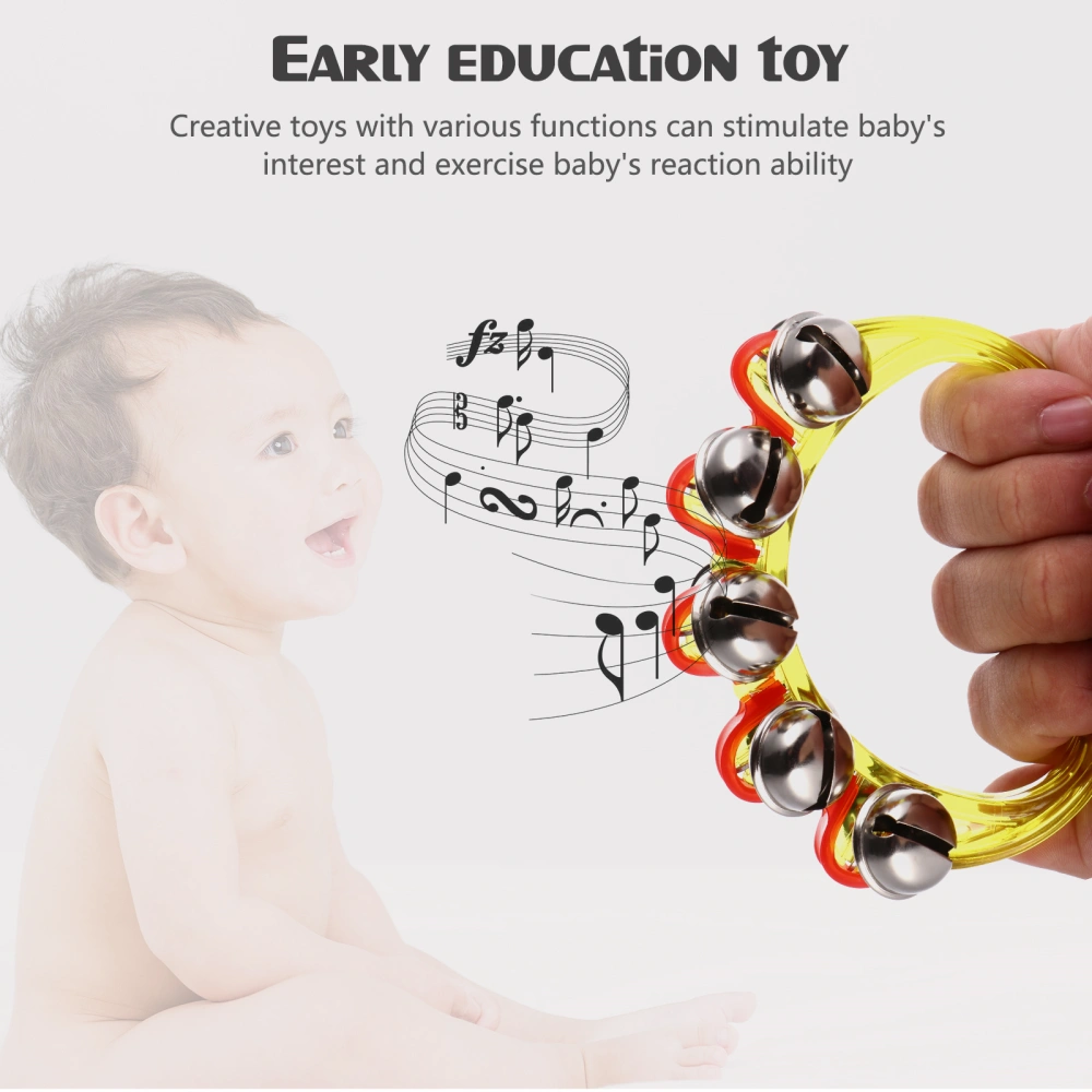 3Pcs Colorful Plastic Rattle Toys Kids Handbell Toys Funny Percussion Toys