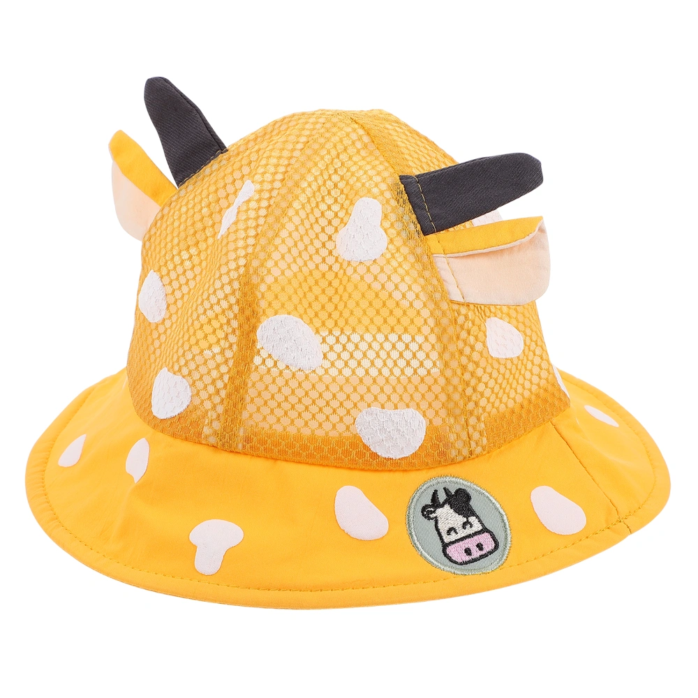 1 Pc Cow Theme Fisherman Children Sun Hat Fashionable Mesh Headgear