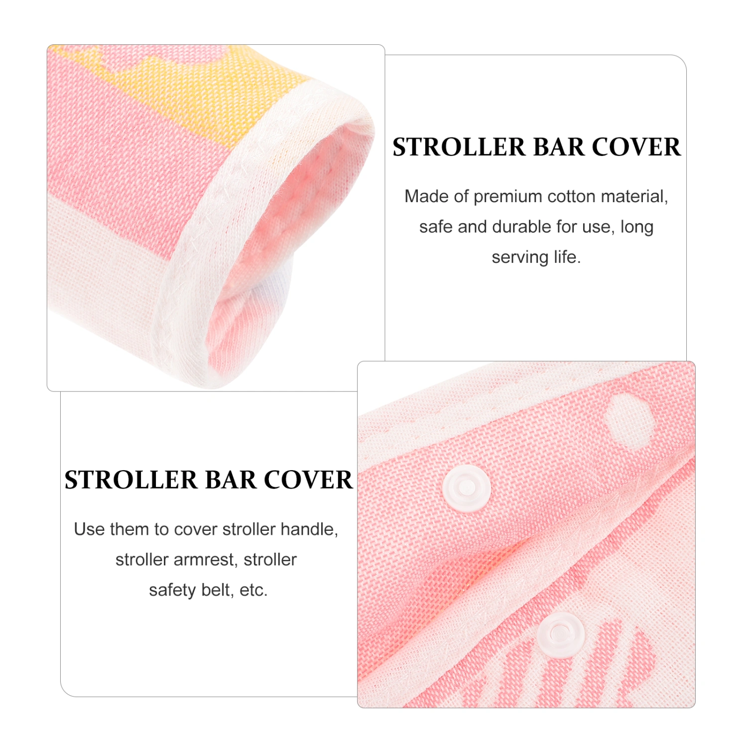 1 Set Stroller Handle Cover Baby Stroller Strap Covers Kit Snap Buckle Baby Car Essentials