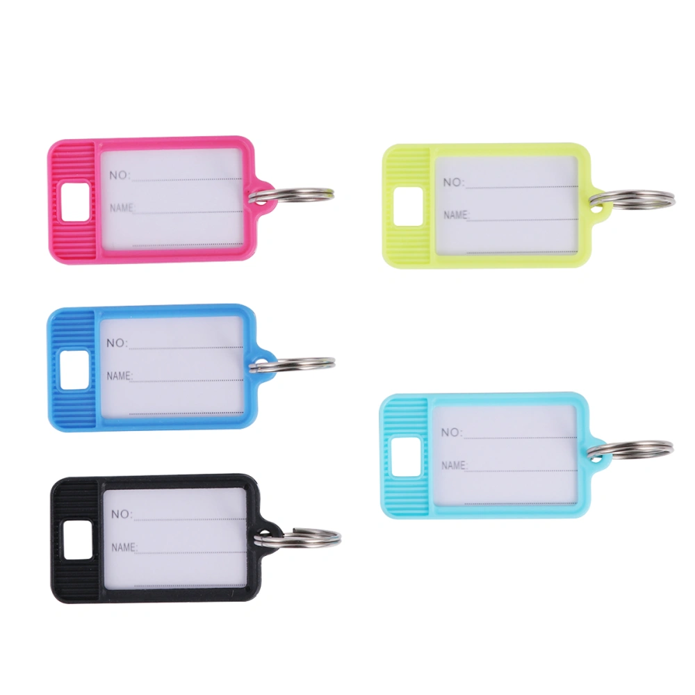 50pcs Colorful Key Chain with Label Window Plastic Number Tag Classified Tags