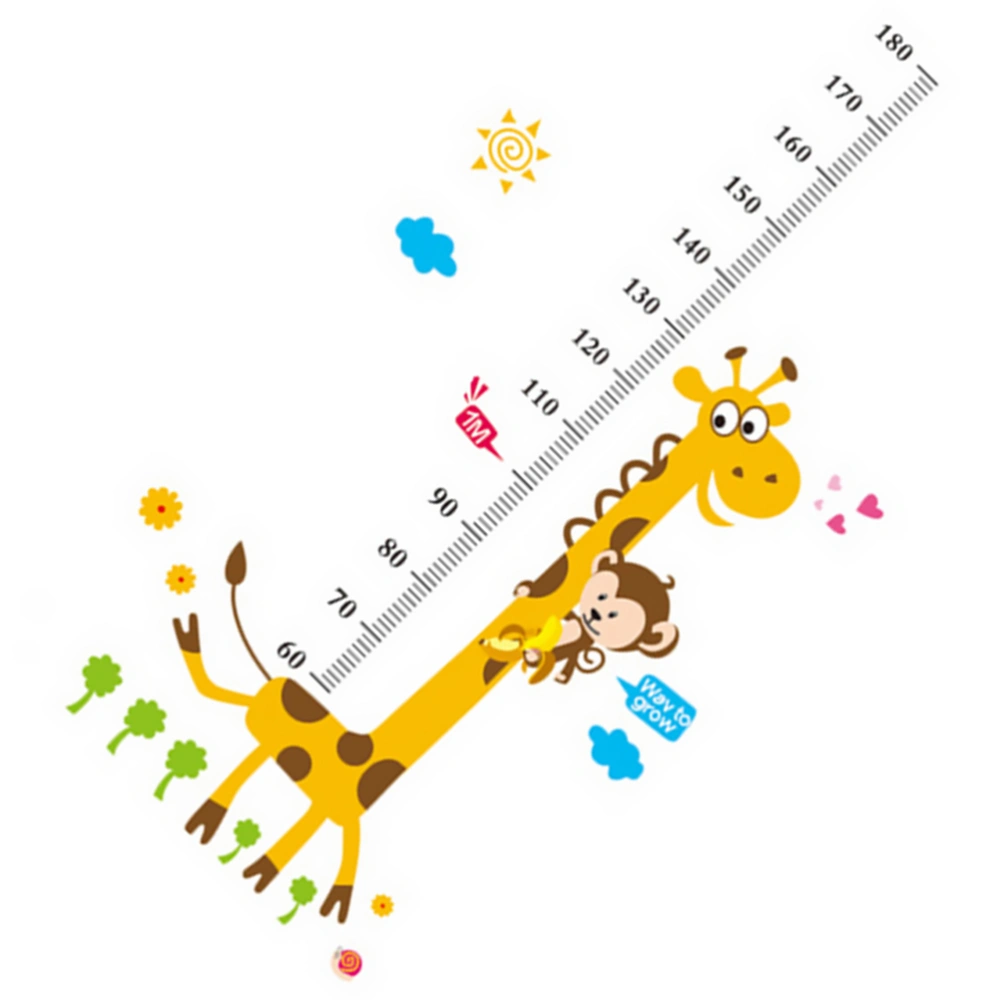 1 Set Height Measurement Sticker Cartoon Animal Pattern Height Measure Gauge