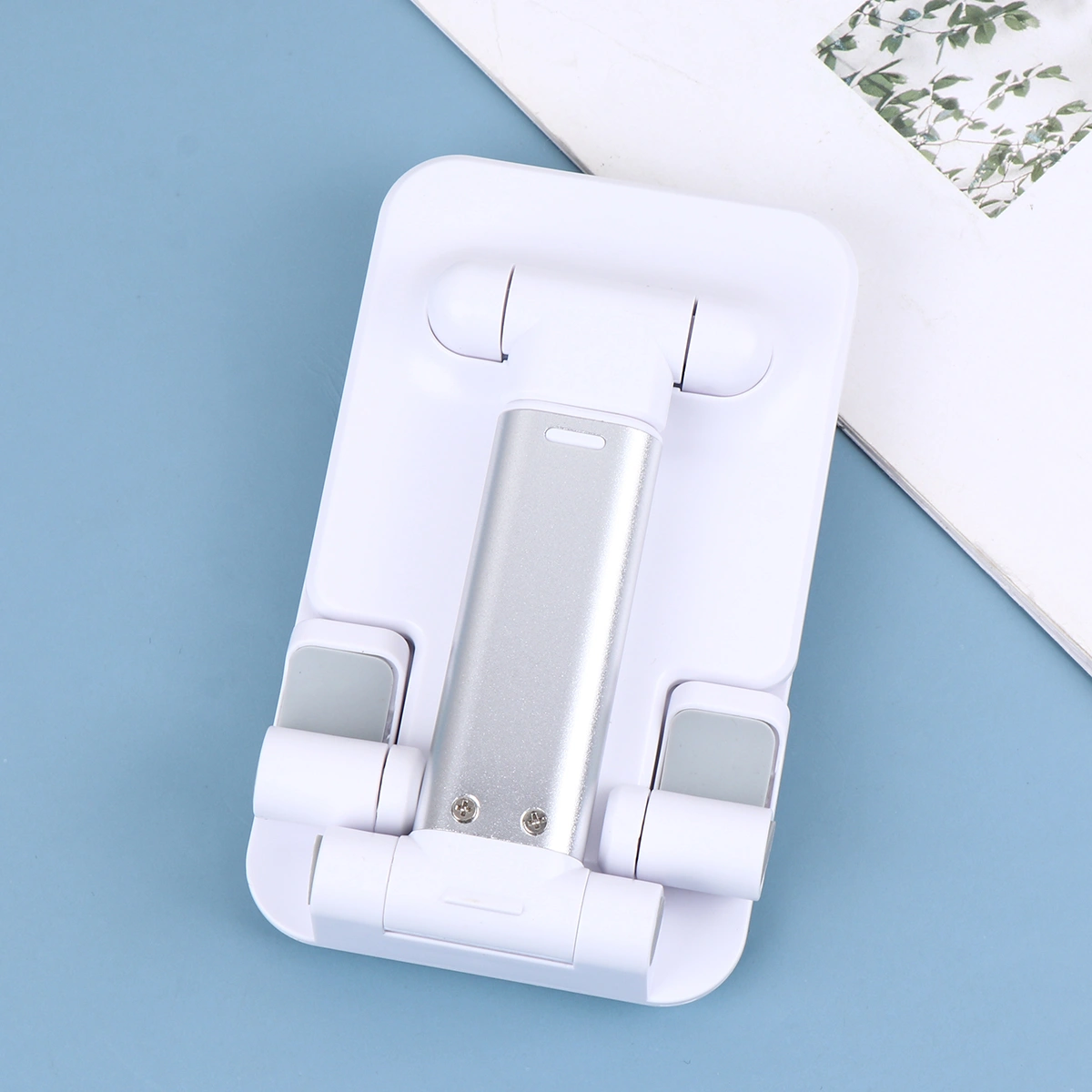 1pc Adjustable Phone Stand Live Streaming Phone Holder Desktop Phone Bracket Metal Phone Support (White)