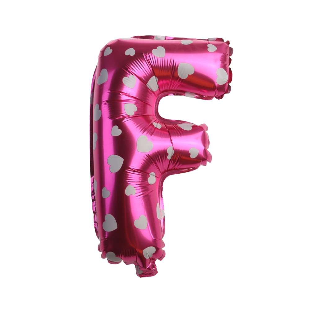 16-inch Wedding Foil Balloon Romantic Alphabet Letter Mylar Balloons for Valentin's Day Engagement Wedding Birthday Party Decoration (Rose Red F)