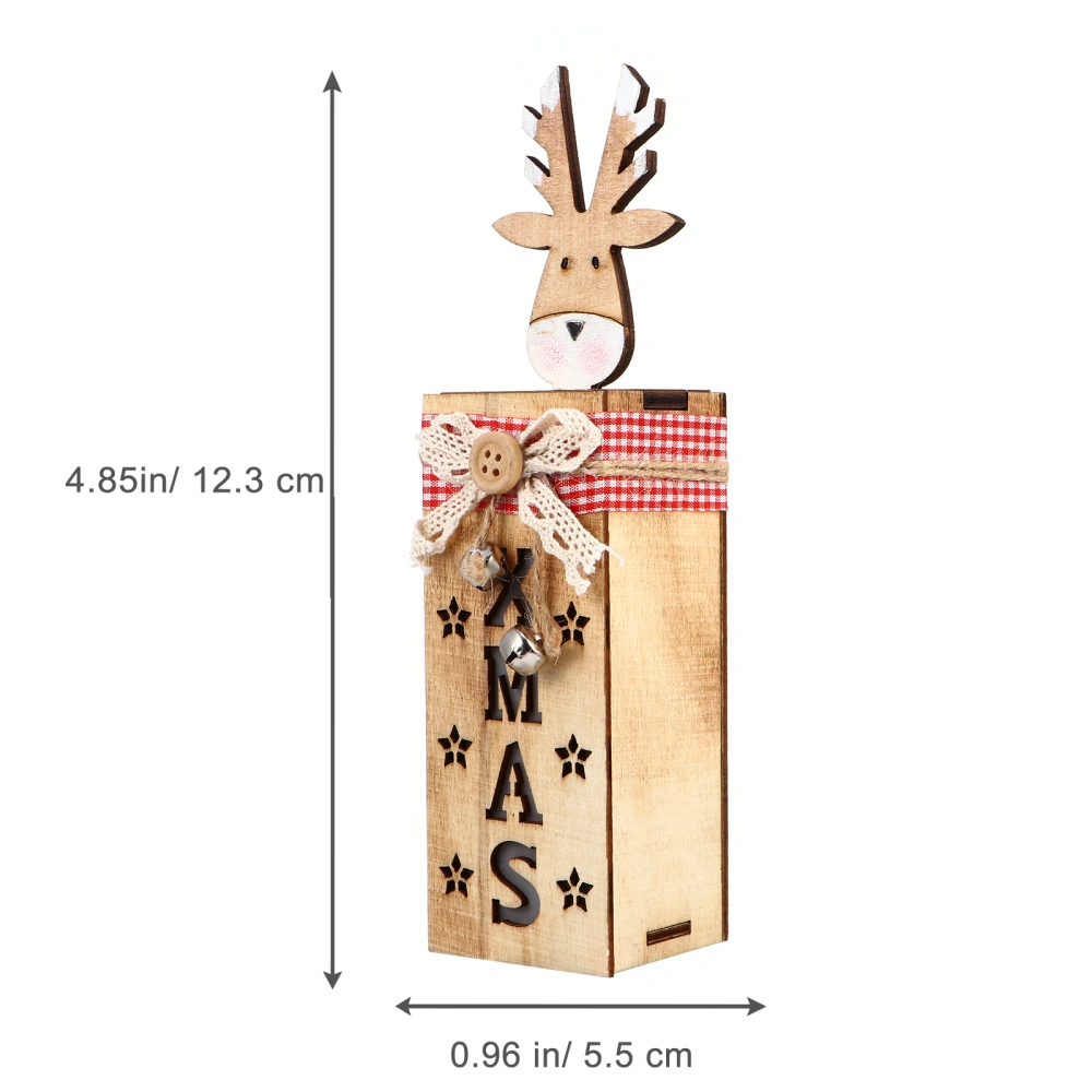 Xmas Wooden Lamp Box Ornament Christmas Desktop Decoration Night Light