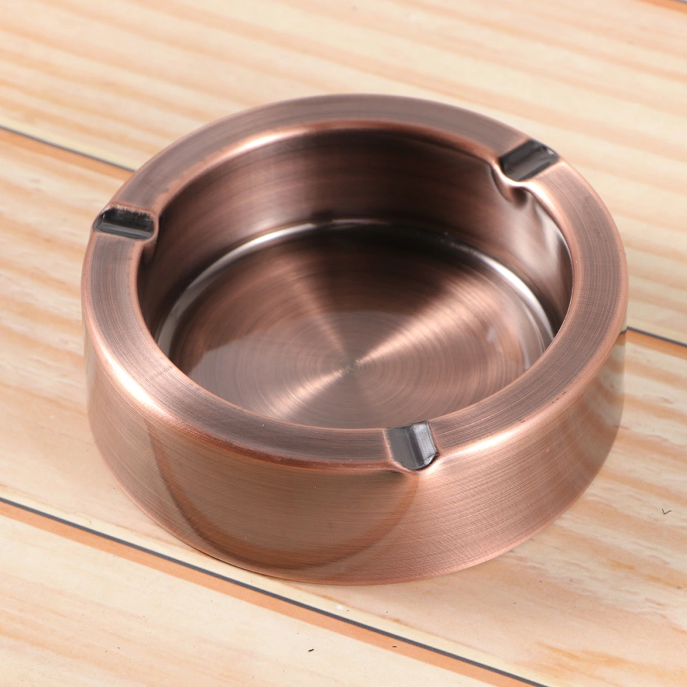 Stainless Steel Ashtray Creative Thickened Anti-fall Ashtray Cigarette Smoking Ash Tray for Car Home(Ancient Bronze Small Size)