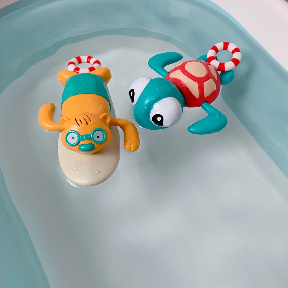 1PC Cartoon Sea Turtle Bath Toy Lovely Animal Clockwork Bathing Toy Funny Animal Water Playing Toy Creative Plastic Baby Bath Toy for Home Baby Playing Assorted Color Sea Turtle Style