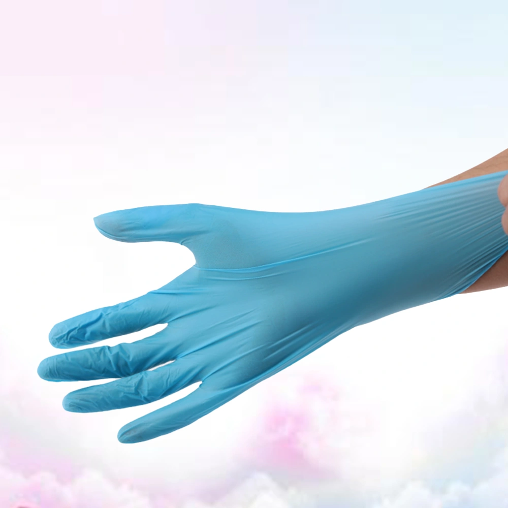 50 Pairs Disposable Nitrile Gloves Gloves Hand Protective Gloves Multipurpose Gloves Size M (Blue)