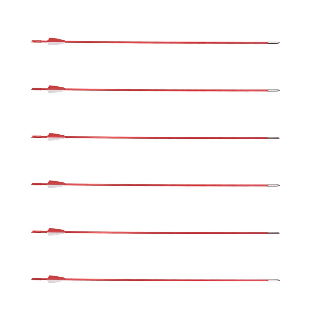 6pcs 6mm Archery Fiberglass Arrows Targeting Arrows Practice Hunting Arrows