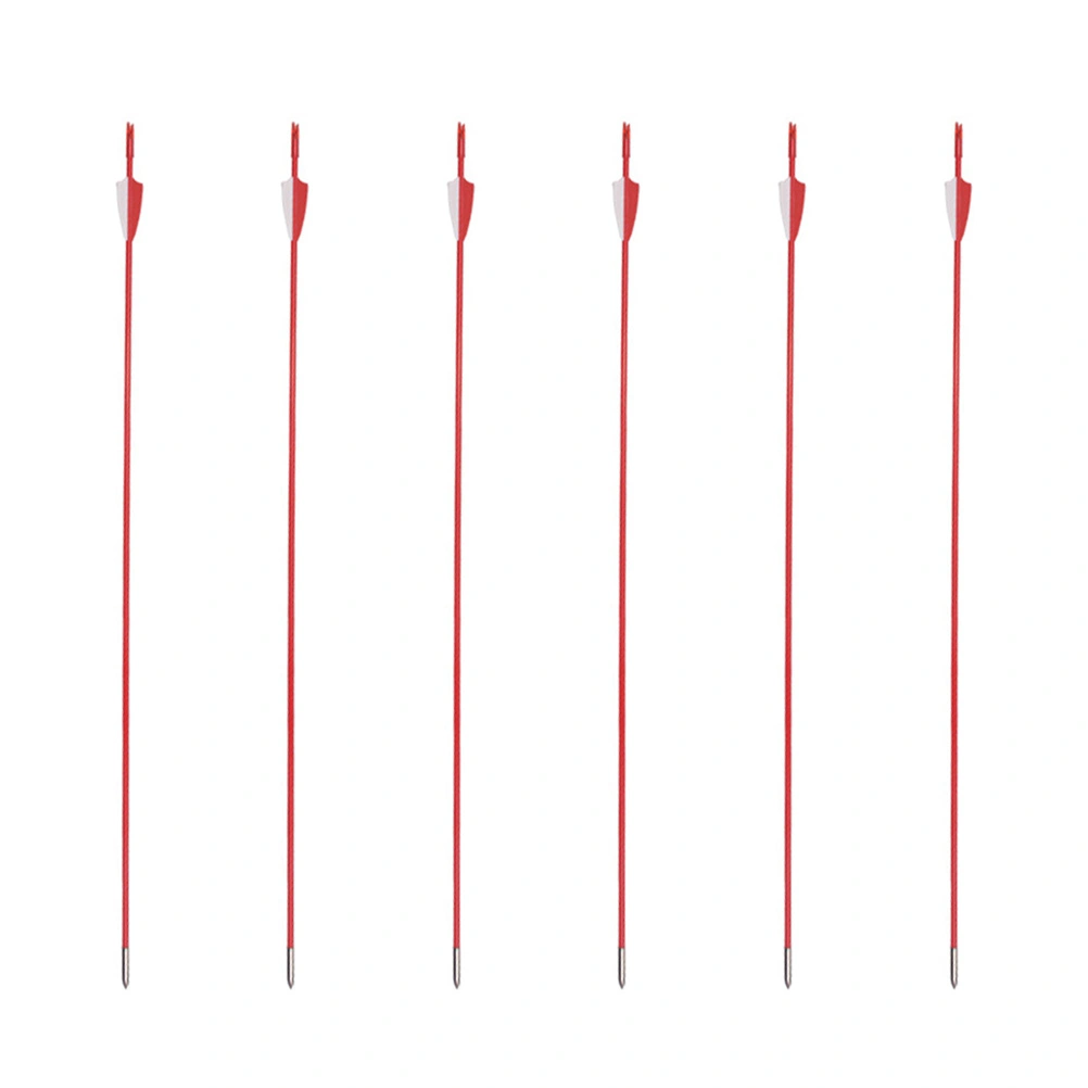 6pcs 6mm Archery Fiberglass Arrows Targeting Arrows Practice Hunting Arrows