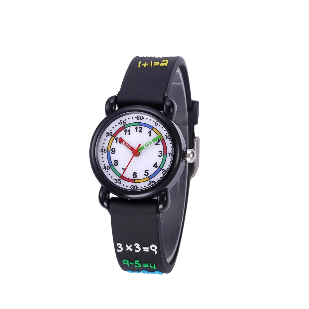 Kids 3D Watch Cartoon Waterproof Wrist Watch Creative Quartz Watch Kids Accessories Black