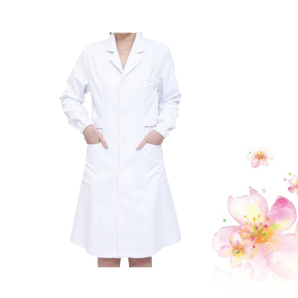 Long Sleeve Overalls White Coat Isolation Gown Suit Nursing Uniform for Women White (Size XL)