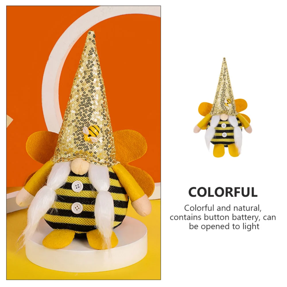 Bee Festival Gnome Ornament Creative Party Bee Gnome Doll Adornment for Home