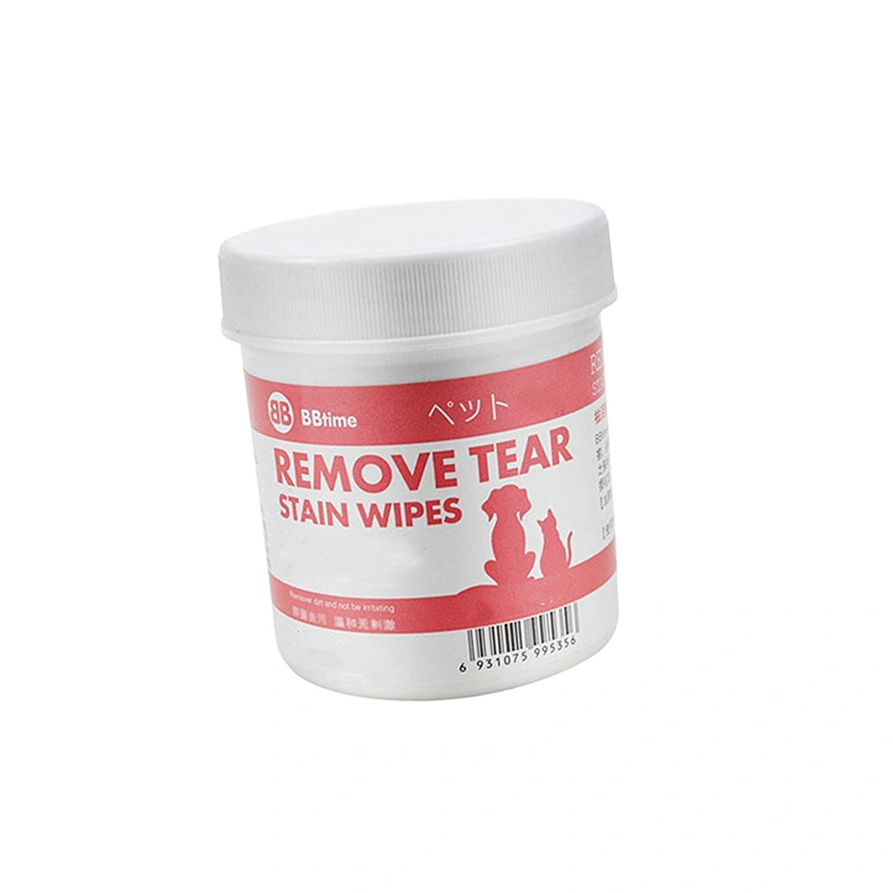 1 Bottle of About 100-120pcs Pet Eyes Tear Stain Wet Tissue Cleaning Wipes Napkin Towelette Pet Supplies