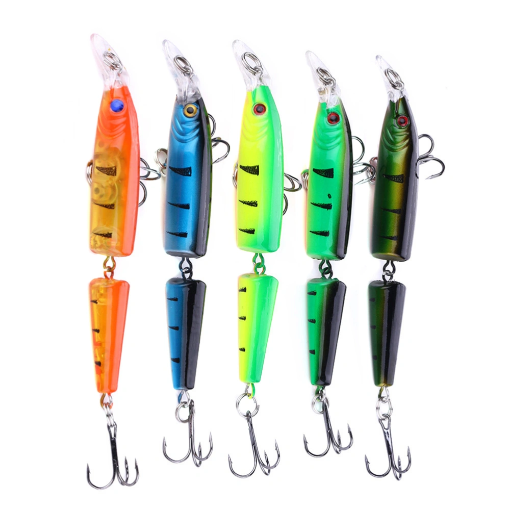 5pcs Simulation 3D Fishing Lures Fake Fish Fishing Bait Lifelike Fishing Hook Fishing Accessories (Five Colors)