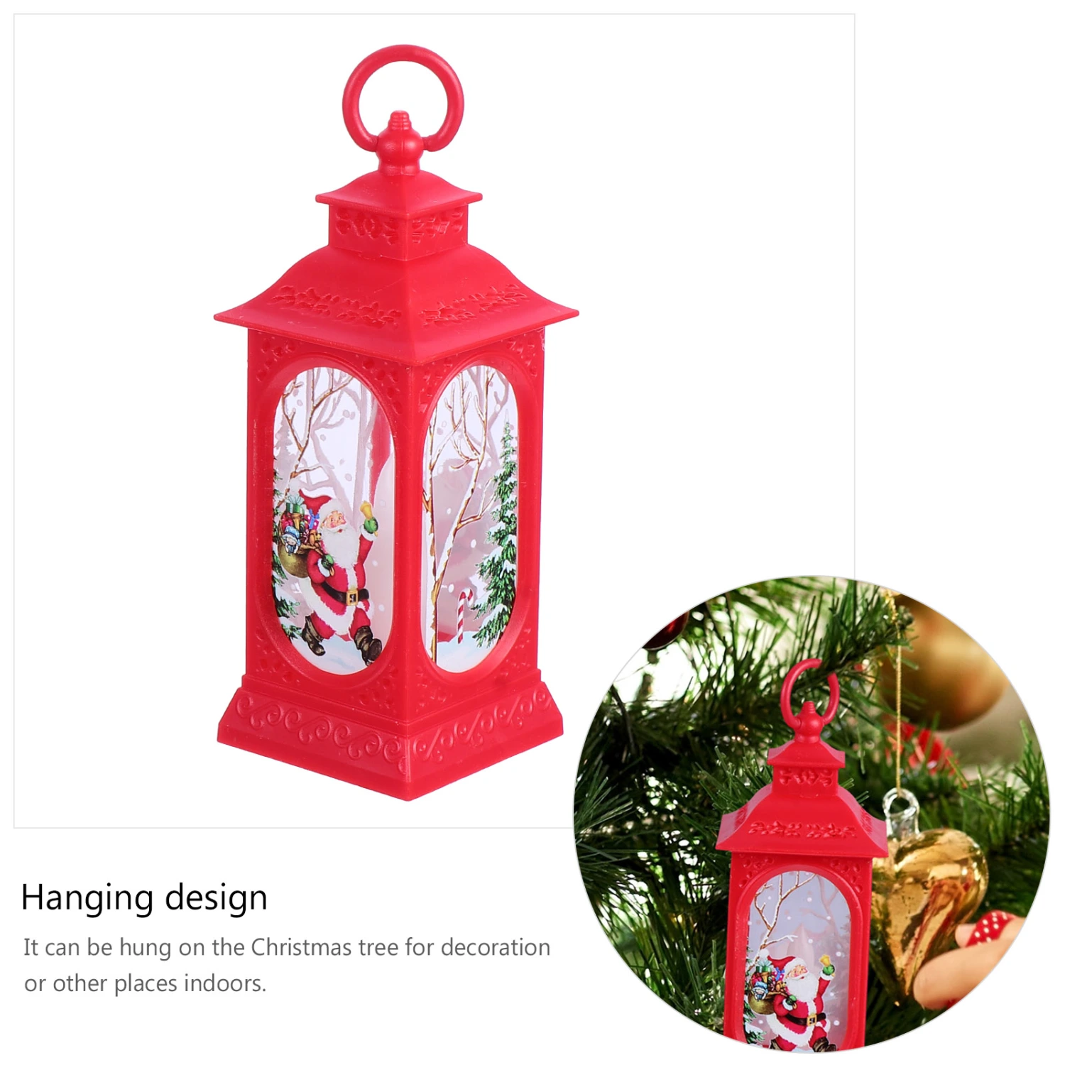 1pc Xmas Decorative Lantern Christmas Night Light Funny Christmas Lantern