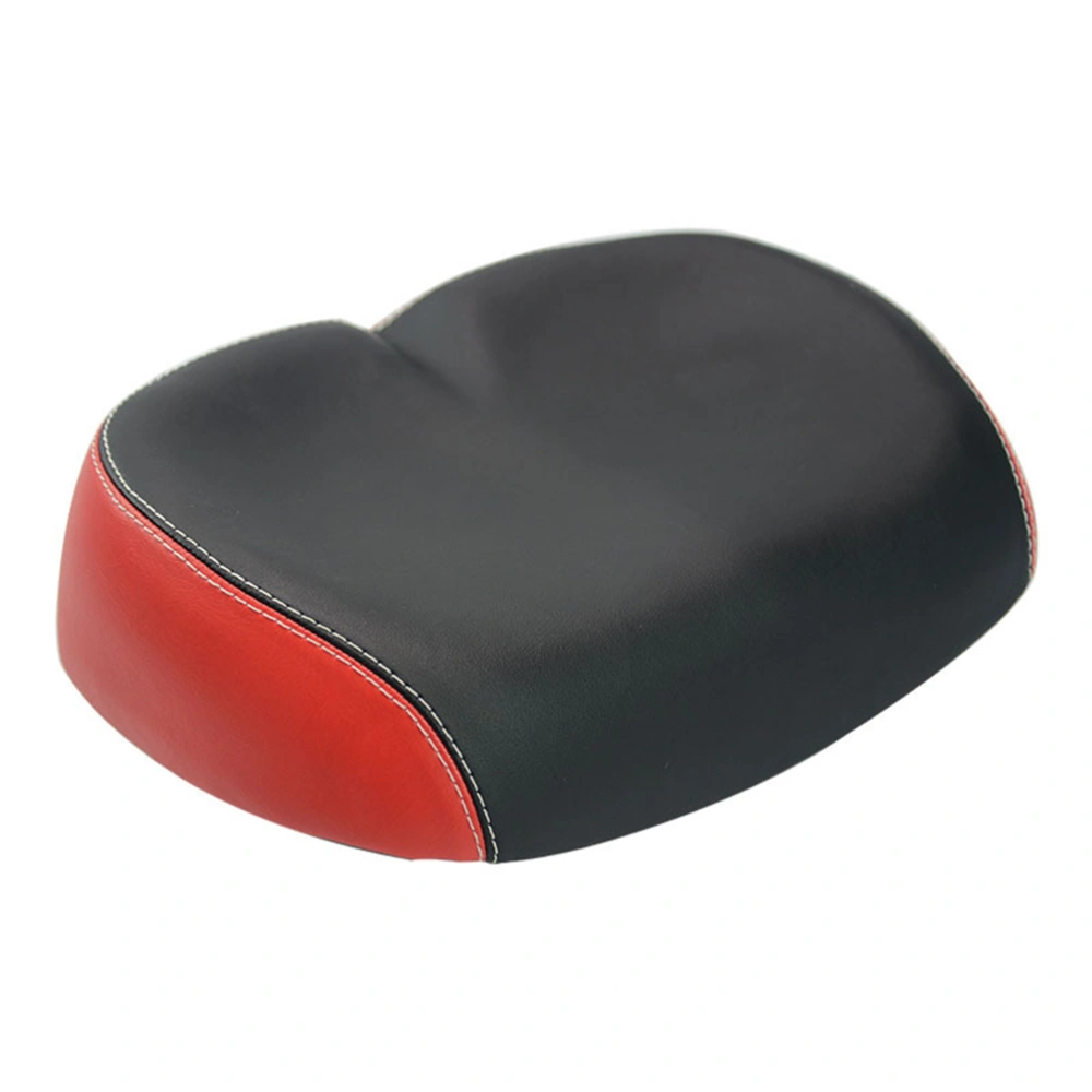 Thickened PU Bike Saddle Mountain Bike Seat Cushion Breathable Riding Seat Cushion for Bike Sports Outdoor (Black, Red)