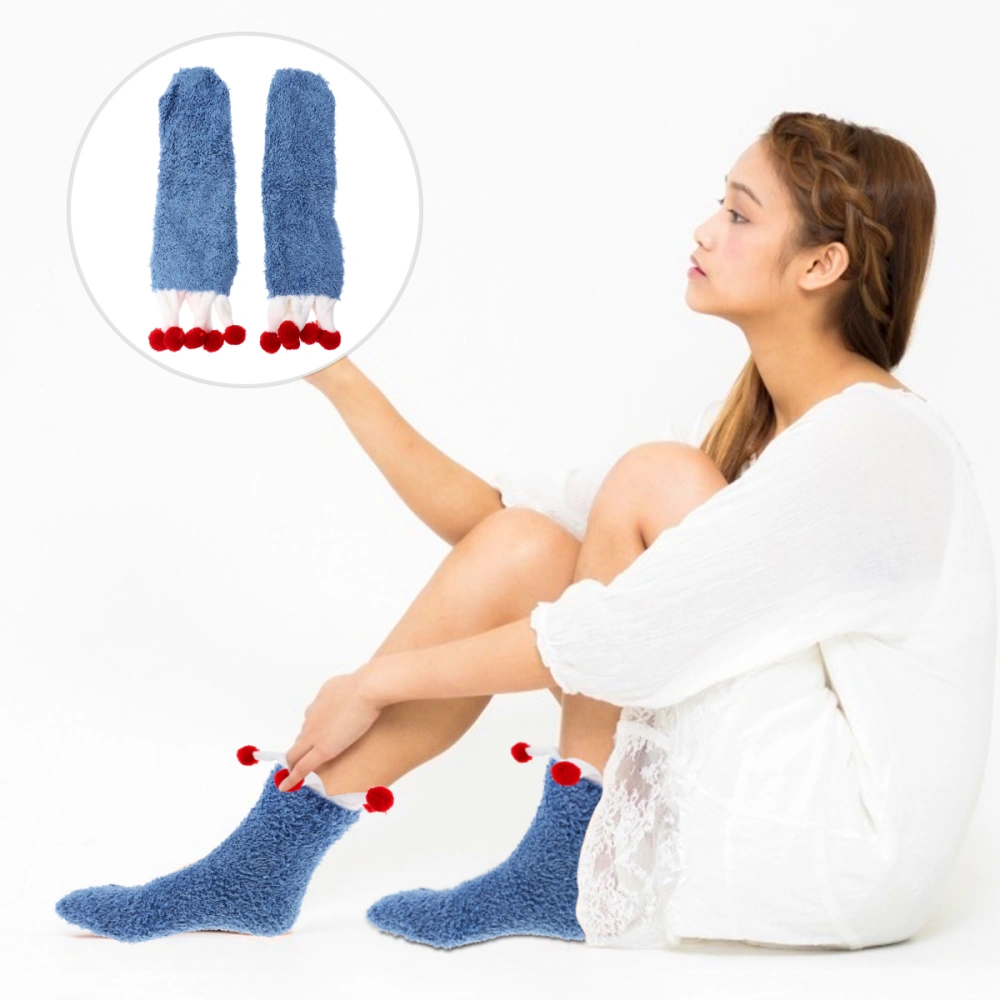 1 Pair Fuzzy Warm Slipper Socks Women Super Microfiber Cozy Sleeping Socks