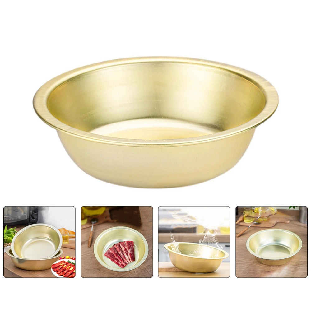 Korean Style Golden Aluminium Basin Washing Basin Soup Storage Basin Container