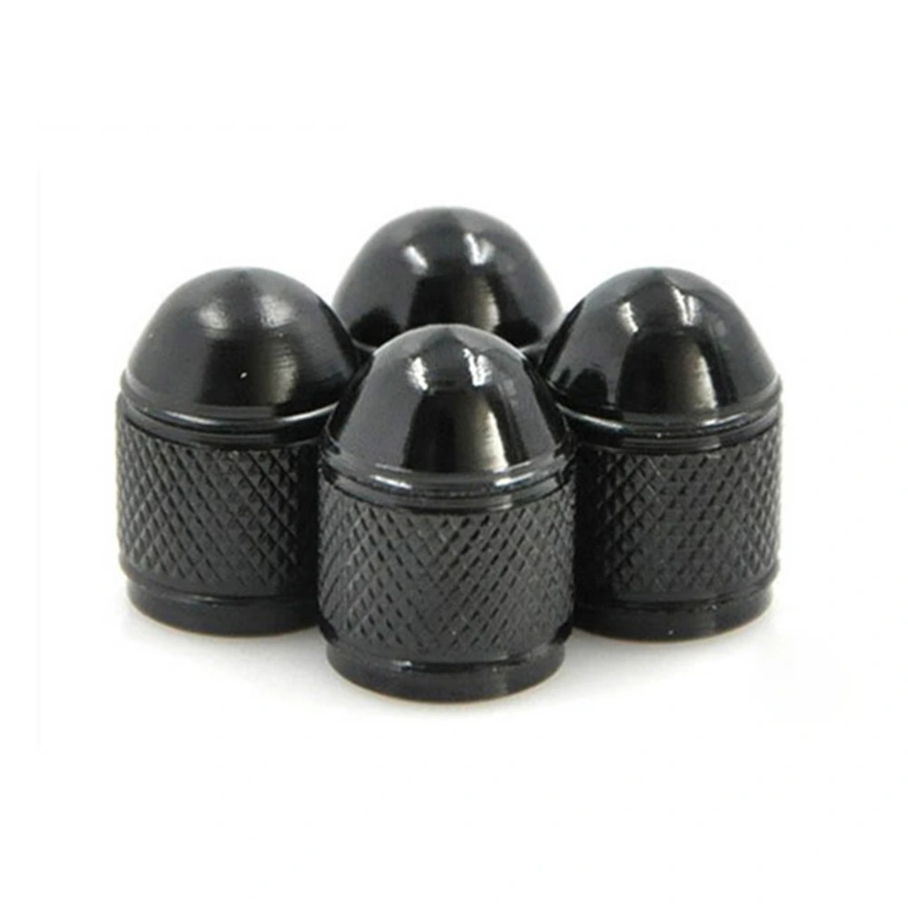 4pcs Bullet Type Auto Car Tire Caps Covers (Black)