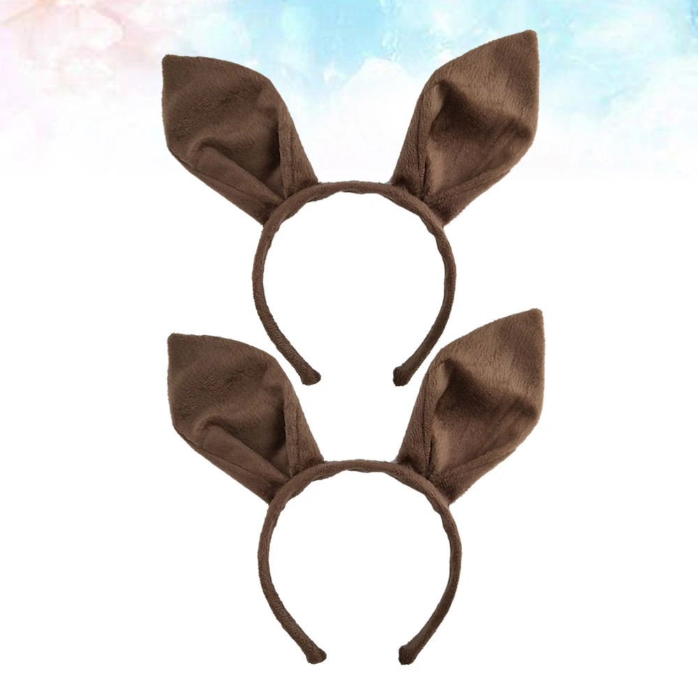 2pcs Rabbit Ear Hair Hoops Kids Headband Masquerade Party Decoration Creative Bunny Ear Headdress Gift Party Supplies Photo Props