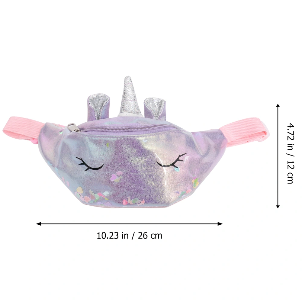 1 Pc Creative PU Adorable Unicorn Kids Cross Body Bag Children Waist Bag