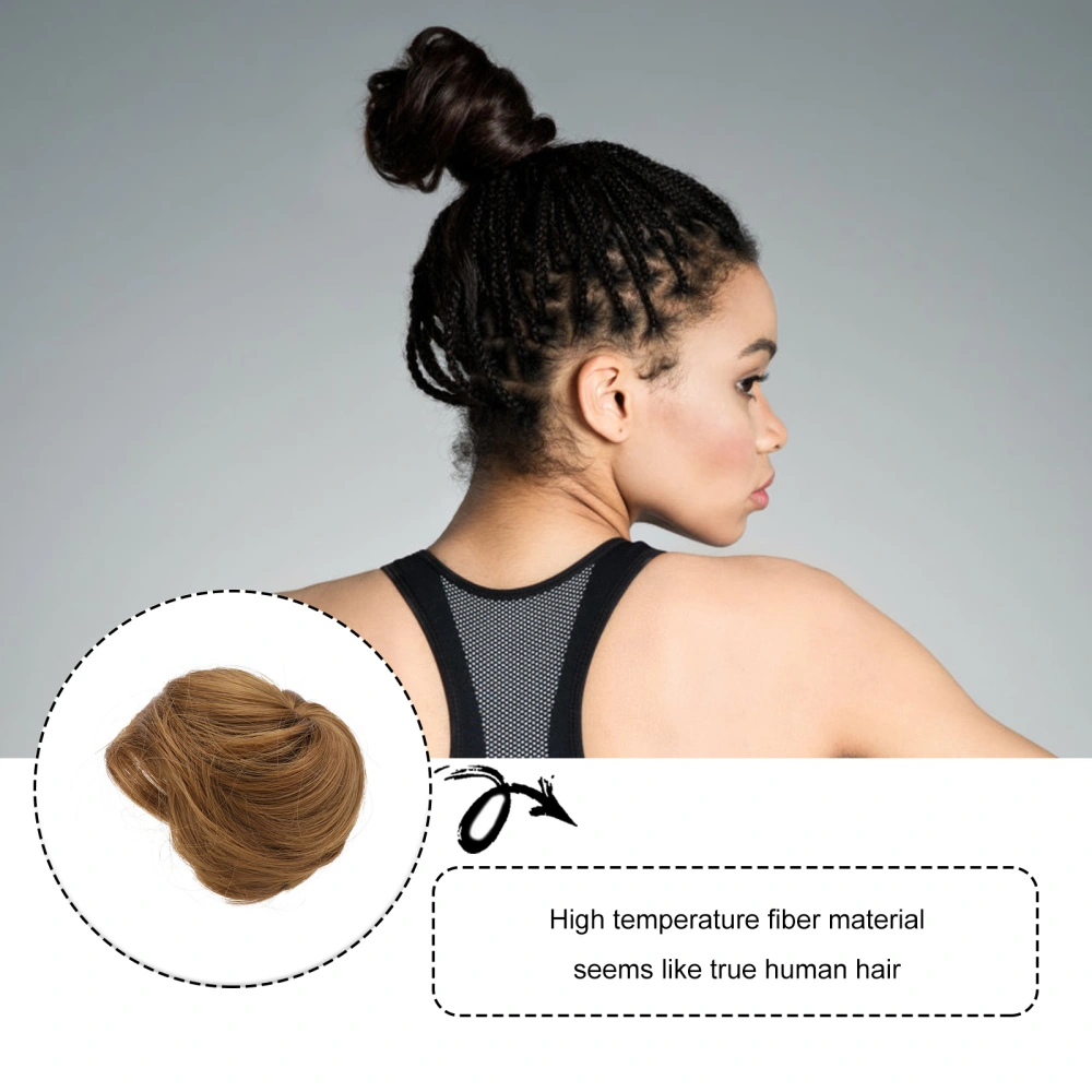 Synthetic Hair Bun Wig Hair Chignon Wig Hair Plate Tool Hairpiece Wig Coffee