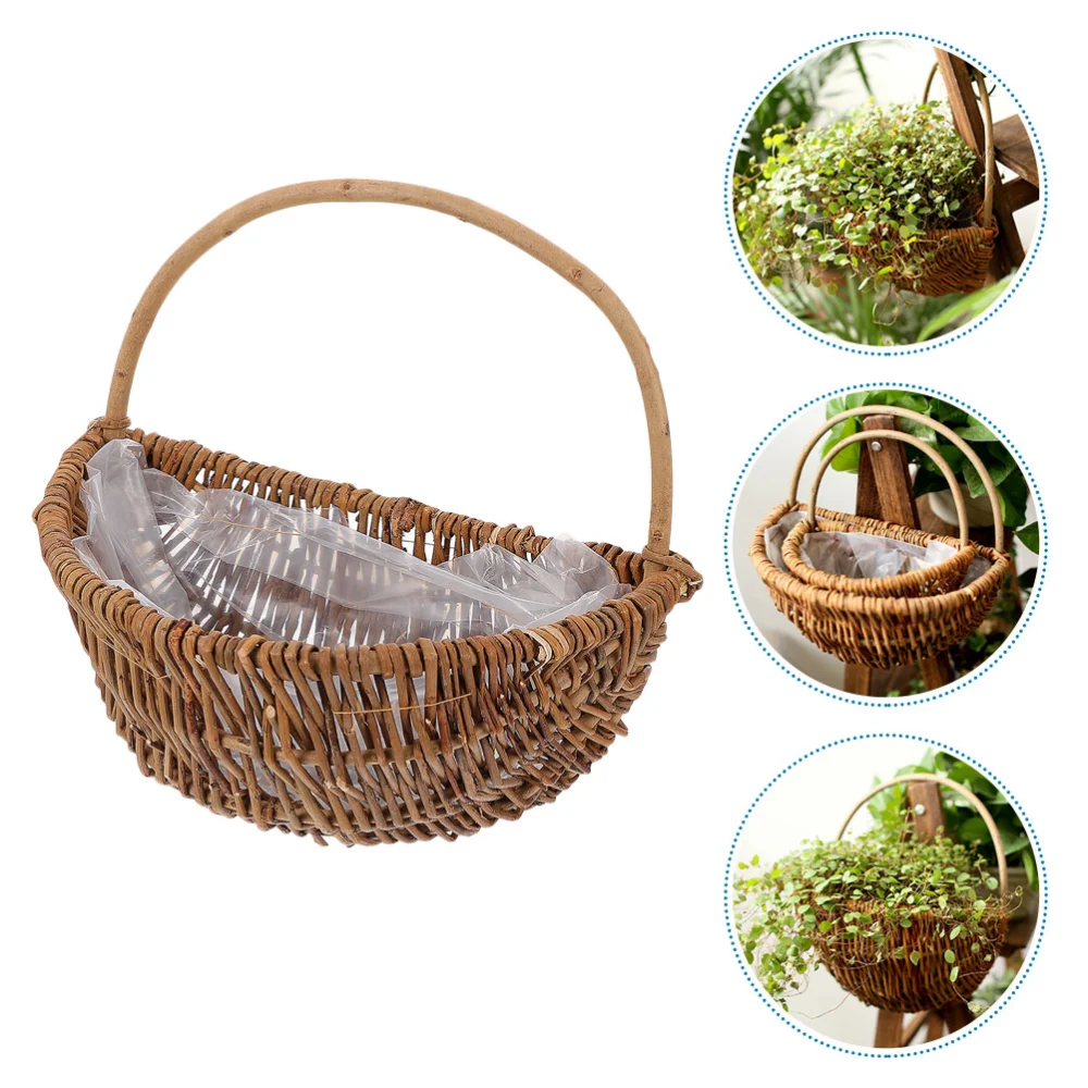 Wall-Mounted Flower Holder Hanging Succulent Planter Woven Flower Basket