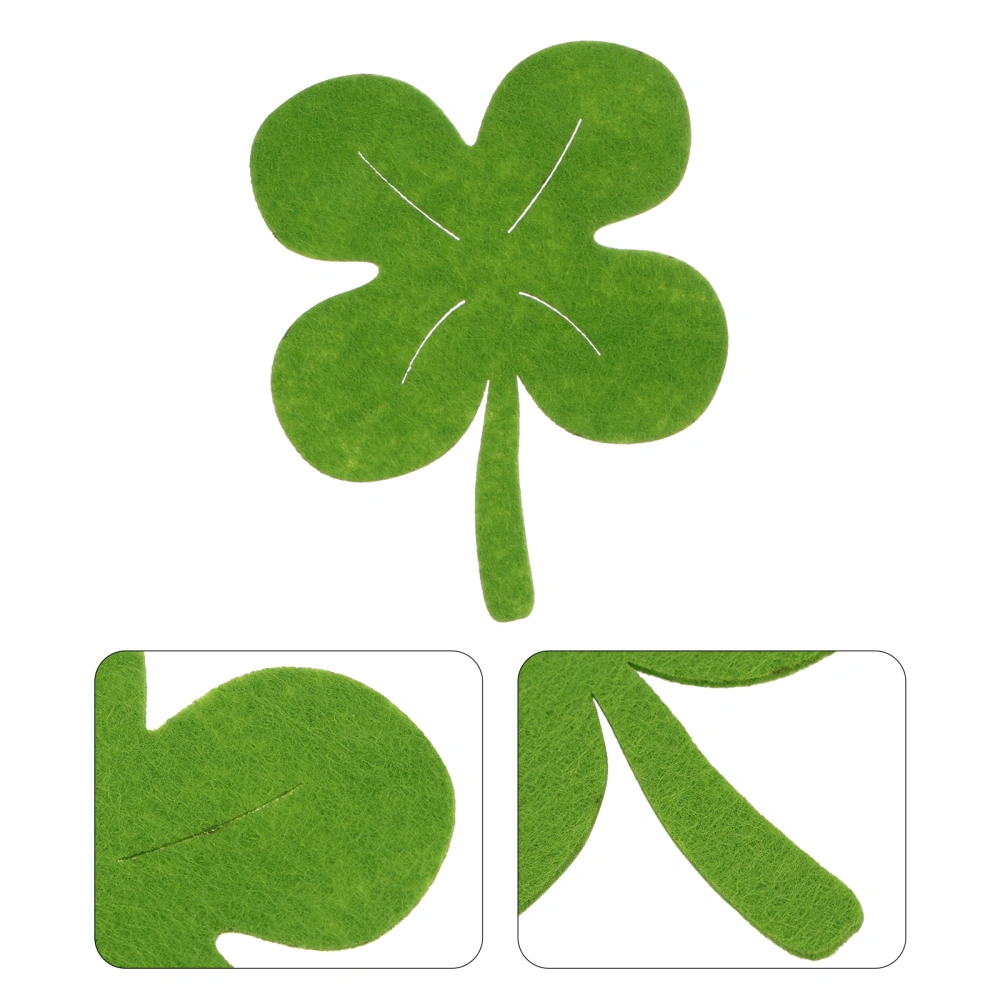 12pcs Four Leaf Clover Coasters Placemats Clover Coasters for Home (Green)