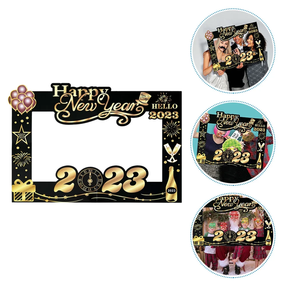 New Year Party Photo Frame Festival Handheld Selfie Props Photo Booth Prop